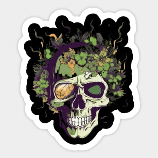 Cannabis Sugar Skull Sticker